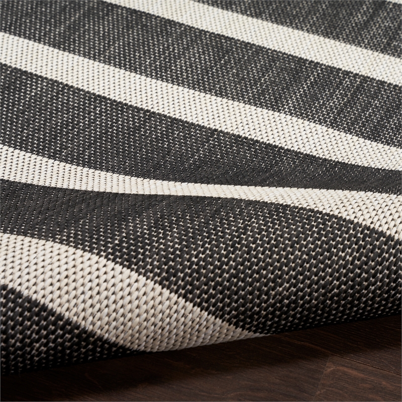 Nourison Home Positano 6' Runner Fabric Black Ivory Area Rug