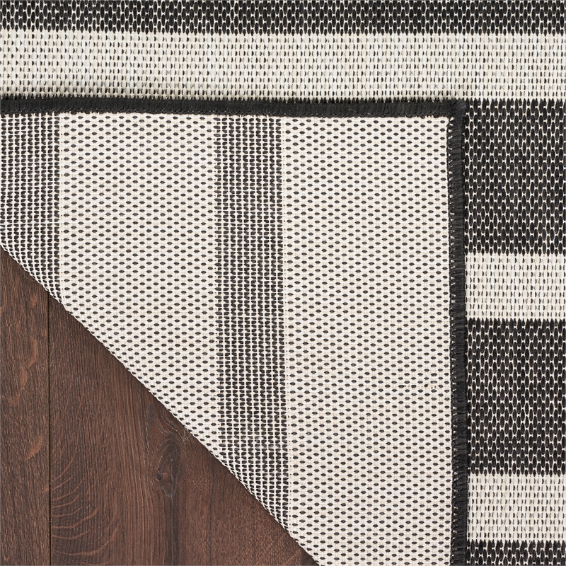 Nourison Home Positano 6' Runner Fabric Black Ivory Area Rug