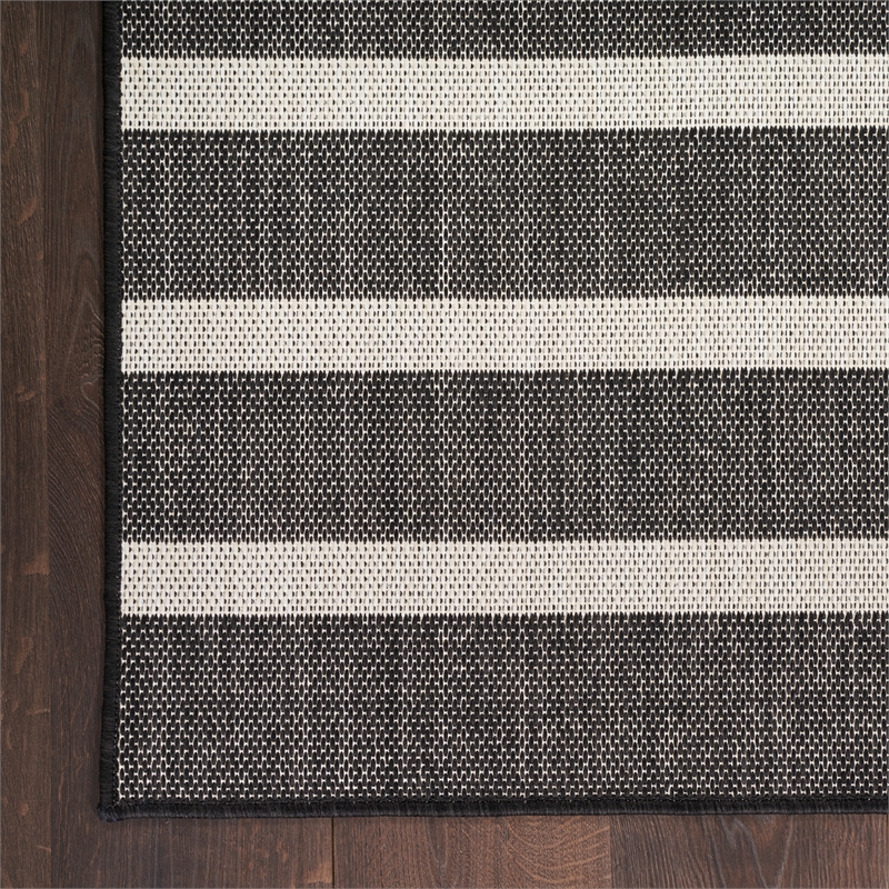 Nourison Home Positano 6' Runner Fabric Black Ivory Area Rug