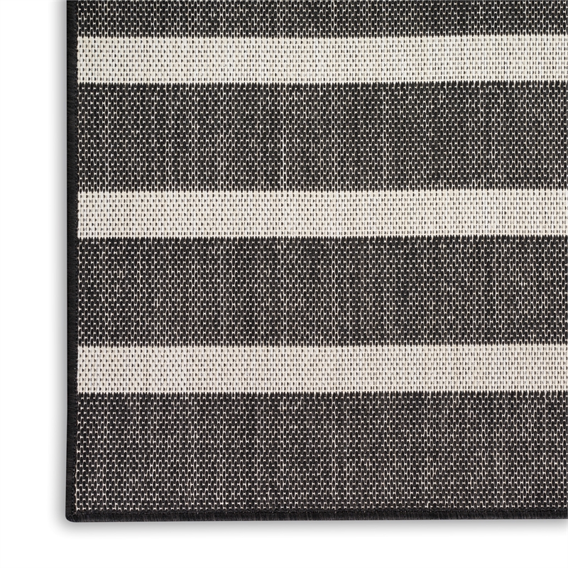 Nourison Home Positano 6' Runner Fabric Black Ivory Area Rug