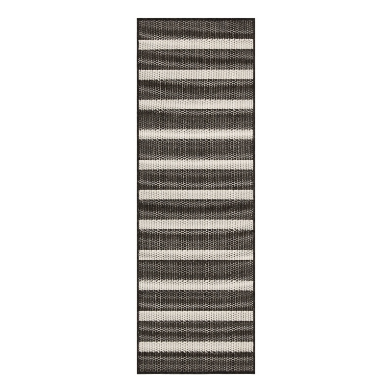 Nourison Home Positano 6' Runner Fabric Black Ivory Area Rug
