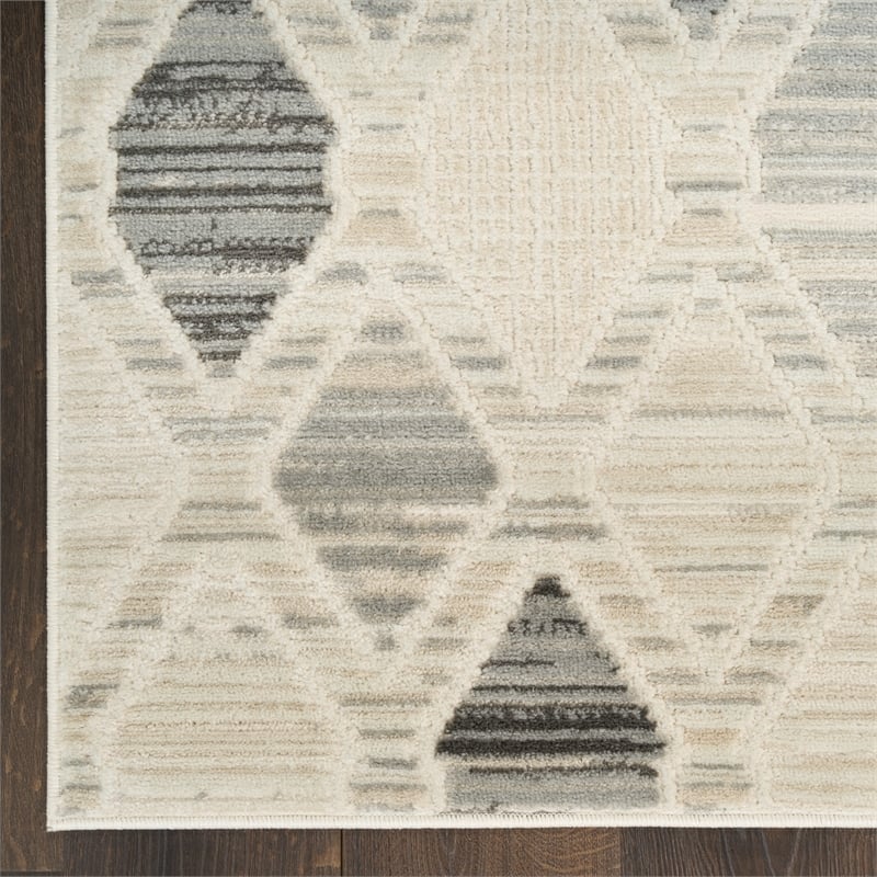 Nourison Home Serenity Home 6' x 9' Polyester Beige Grey Area Rug