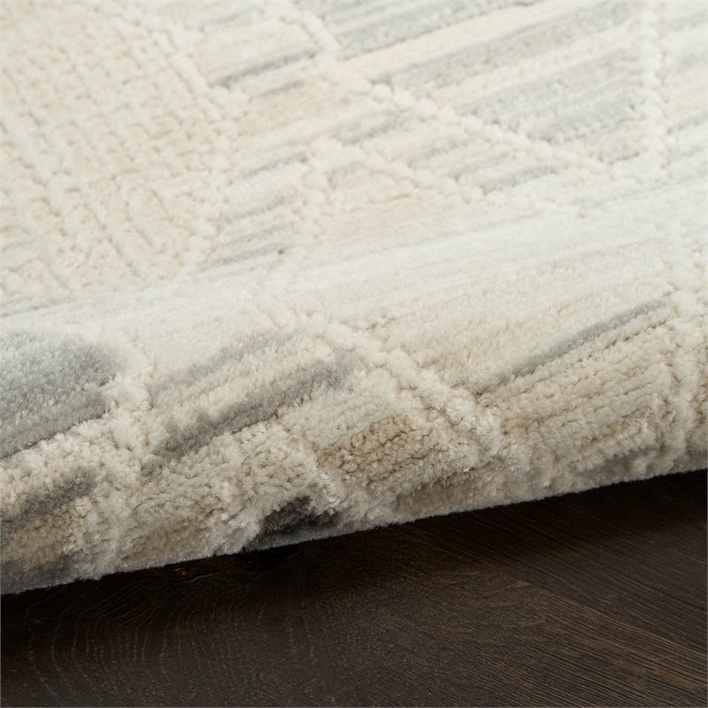 Nourison Home Serenity Home 6' x 9' Polyester Beige Grey Area Rug
