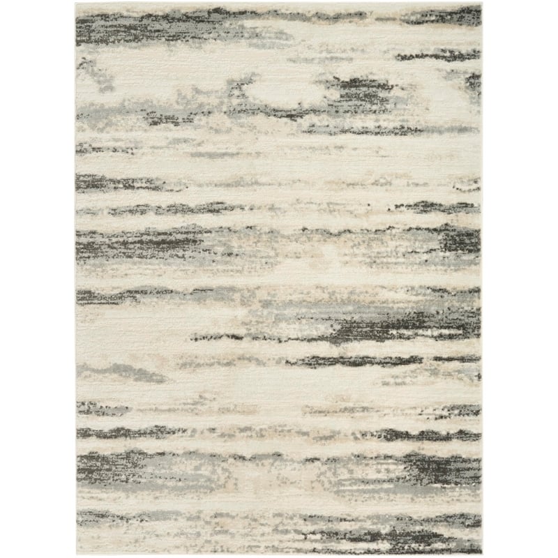 Nourison Home Serenity Home 6' x 9' Polyester Grey Multicolor Area Rug