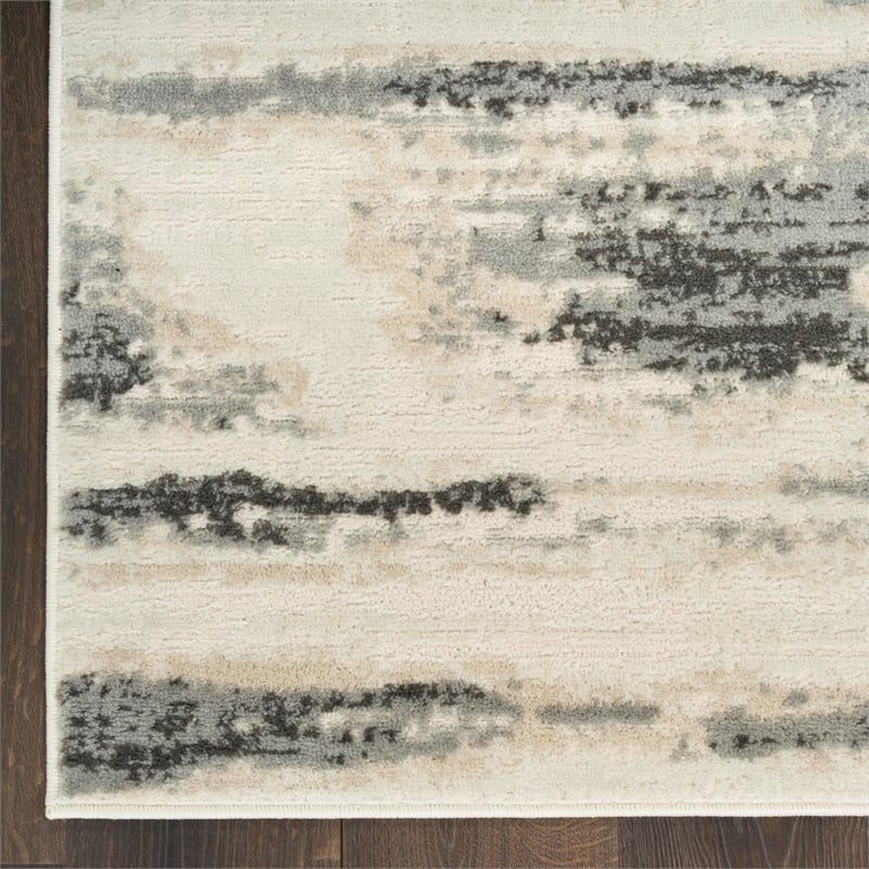 Nourison Home Serenity Home 6' x 9' Polyester Grey Multicolor Area Rug