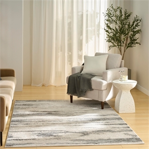 Nourison Home Serenity Home 6' x 9' Polyester Grey Multicolor Area Rug