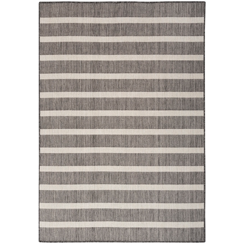 Nourison Positano 5' x 7' Fabric Charcoal Ivory Area Rug