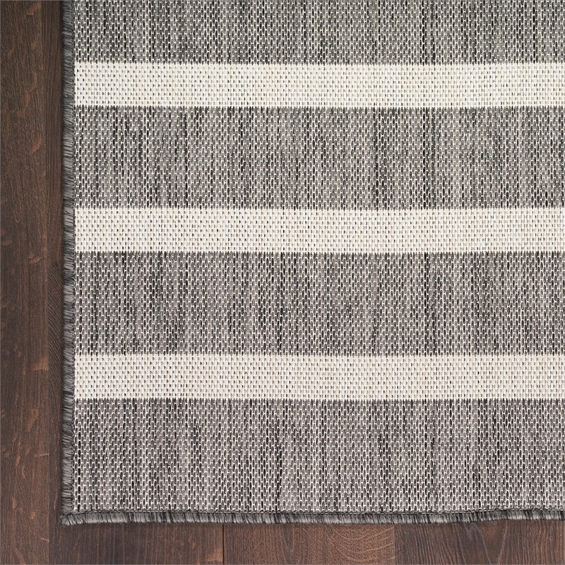 Nourison Positano 5' x 7' Fabric Charcoal Ivory Area Rug