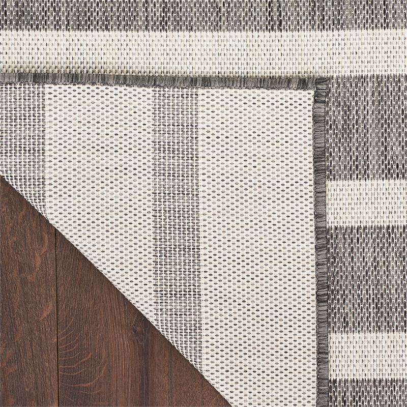 Nourison Positano 5' x 7' Fabric Charcoal Ivory Area Rug