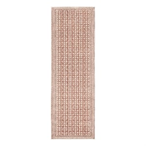 Nourison Home Nordic 6' Runner Polyester Brick Ivory Area Rug