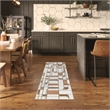 Nourison Home Nordic 6' Runner Polyester Ivory Rust Area Rug