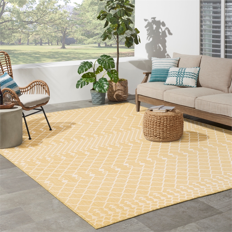 Nourison Positano 8' x 10' Fabric Yellow Area Rug