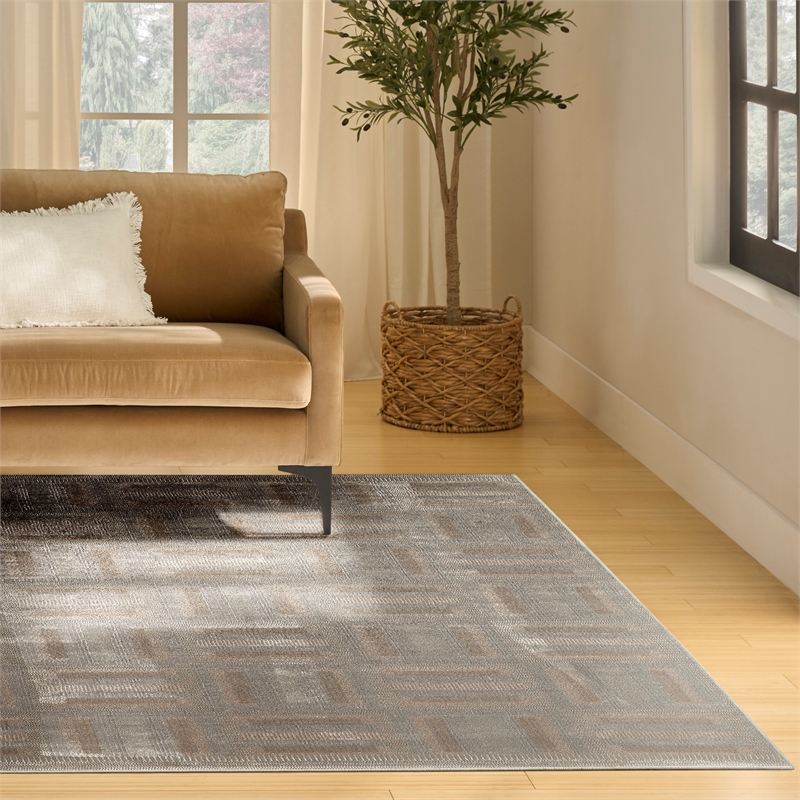 Nourison Home Nordic 8' x 10' Polyester Gray Multicolor Area Rug