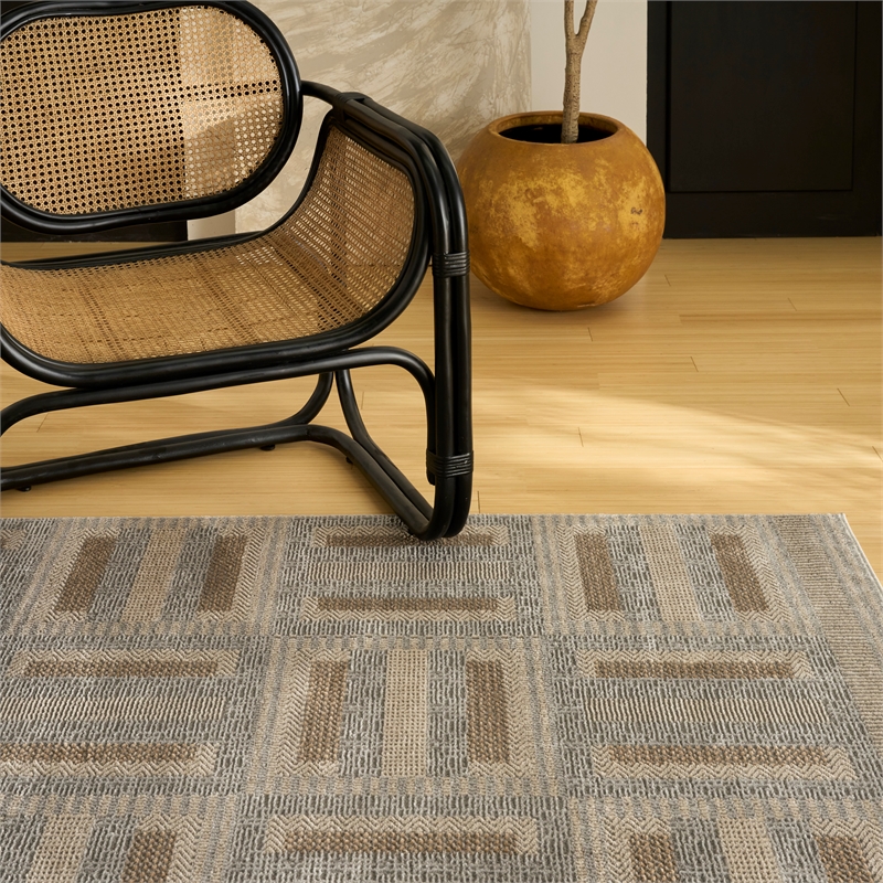 Nourison Home Nordic 8' x 10' Polyester Gray Multicolor Area Rug