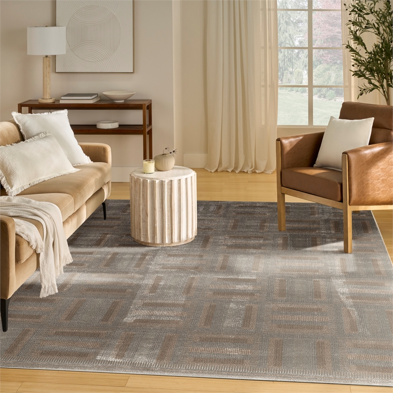 Nourison Home Nordic 8' x 10' Polyester Gray Multicolor Area Rug