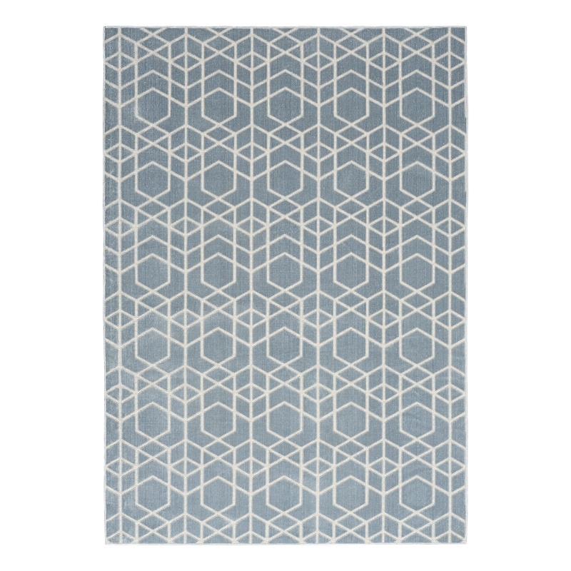 Nourison Home Washable Charm 4' x 6' Polyester Blue Ivory Area Rug