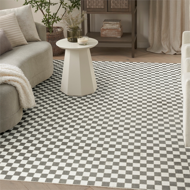 Nourison Home Serenity Home 8' x 10' Polyester Ivory Grey Area Rug