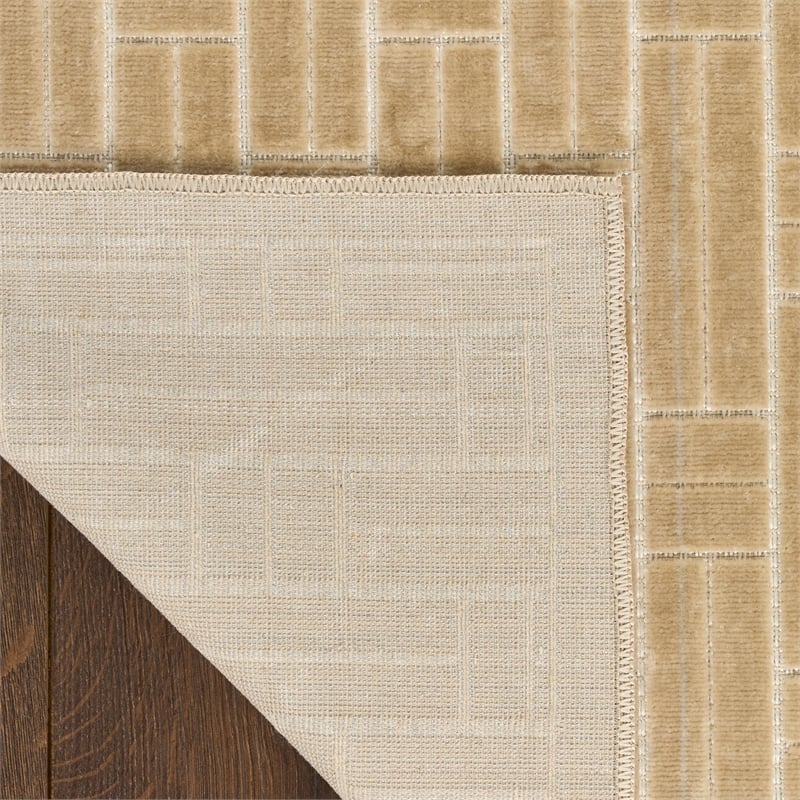 Nourison Home Washable Charm 4' x 6' Polyester Beige Ivory Area Rug