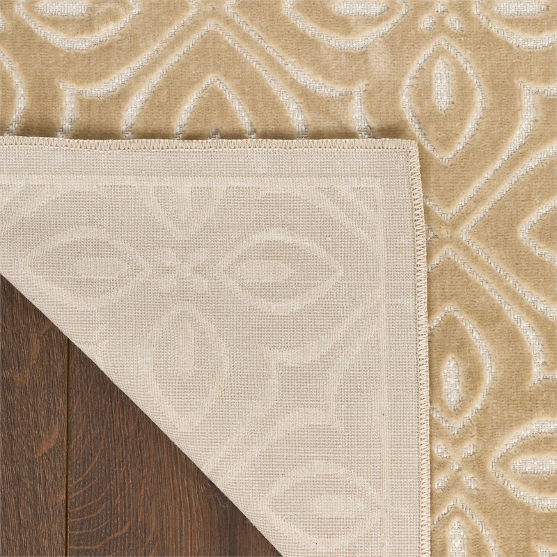 Nourison Home Washable Charm 4' x 6' Polyester Beige Ivory Area Rug