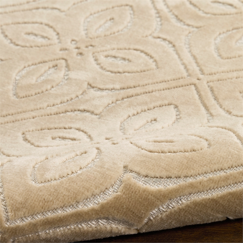 Nourison Home Washable Charm 4' x 6' Polyester Beige Ivory Area Rug
