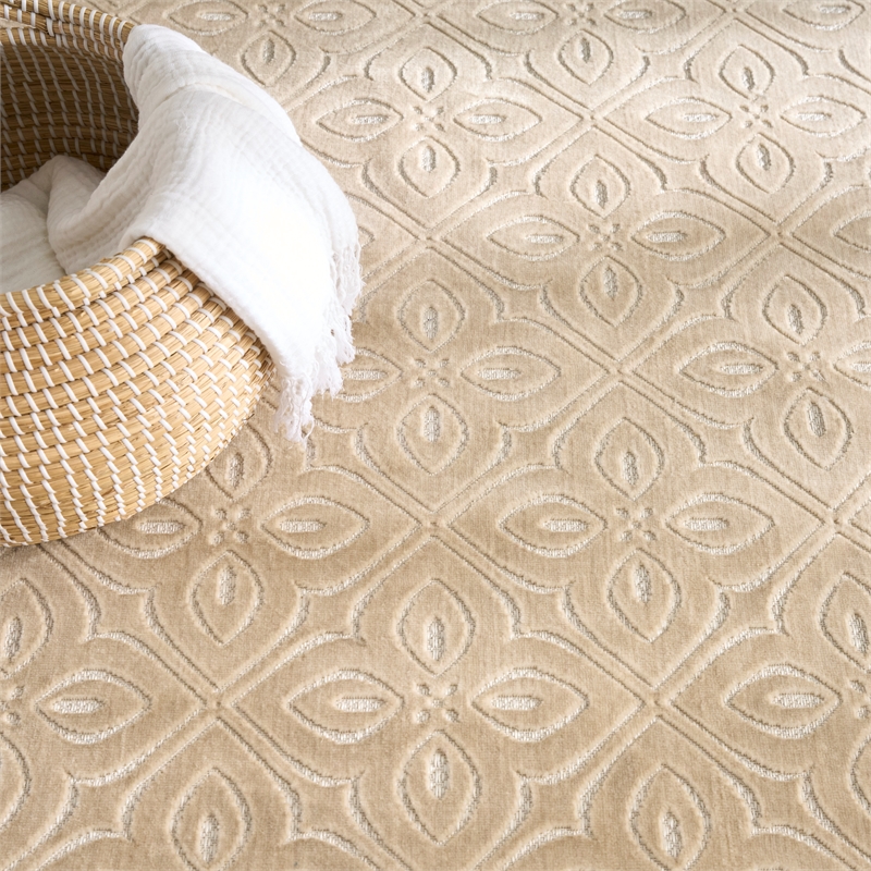 Nourison Home Washable Charm 4' x 6' Polyester Beige Ivory Area Rug