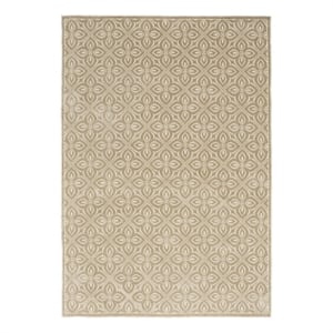 Nourison Home Washable Charm 4' x 6' Polyester Beige Ivory Area Rug
