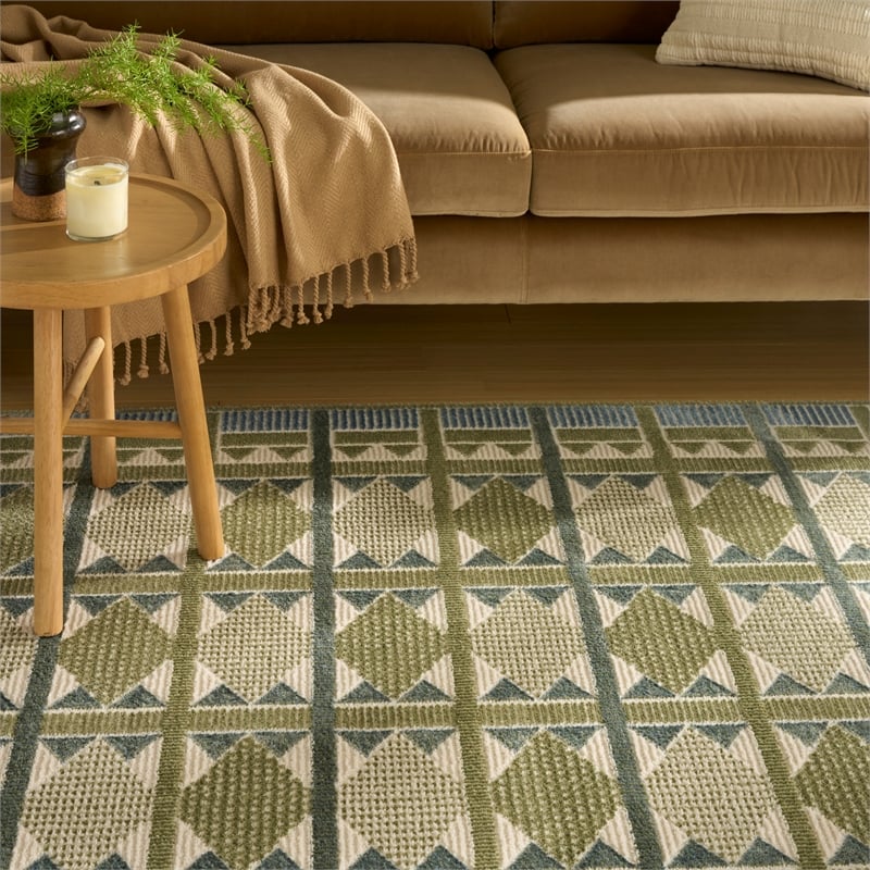 Nourison Home Nordic 8' x 10' Polyester Green Blue Area Rug