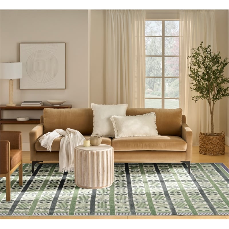 Nourison Home Nordic 8' x 10' Polyester Green Blue Area Rug