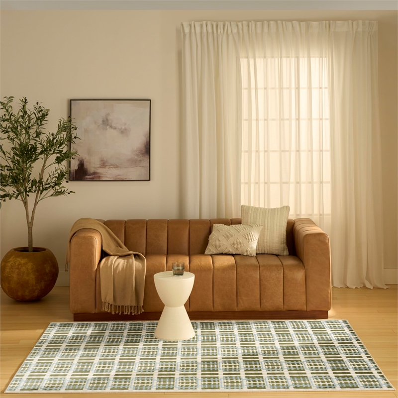 Nourison Home Nordic 5' x 7' Polyester Blue Green Area Rug