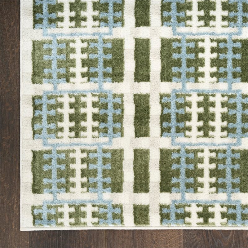 Nourison Home Nordic 5' x 7' Polyester Blue Green Area Rug