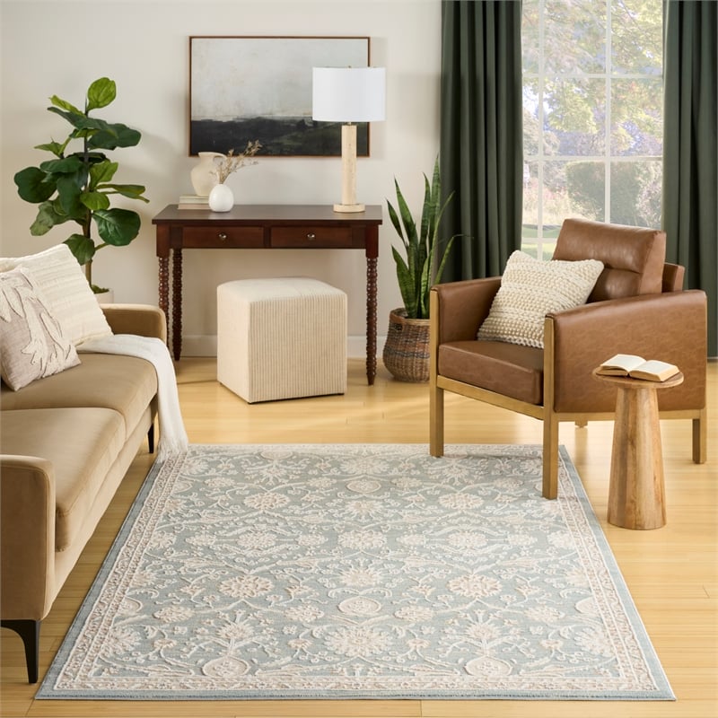 Nourison Home Isla 5' x 7' Polyester Blue Area Rug