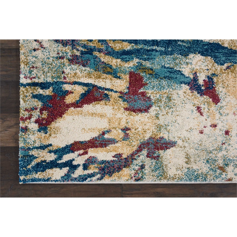 Nourison Fusion FSS10 Multicolor 10'x13' Fabric Oversized Plush Shag Rug