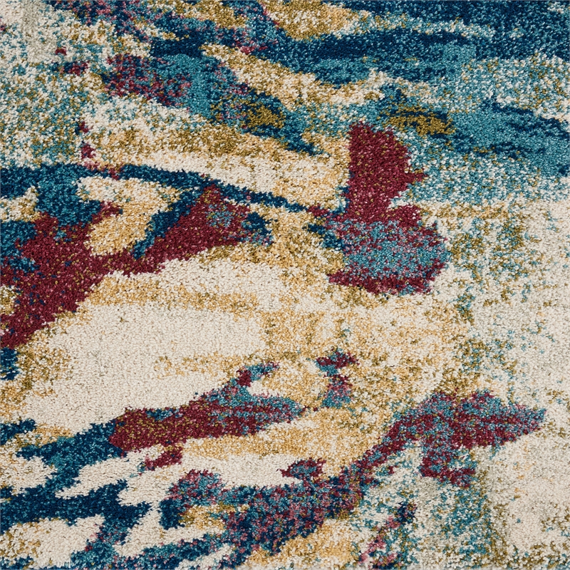 Nourison Fusion FSS10 Multicolor 10'x13' Fabric Oversized Plush Shag Rug