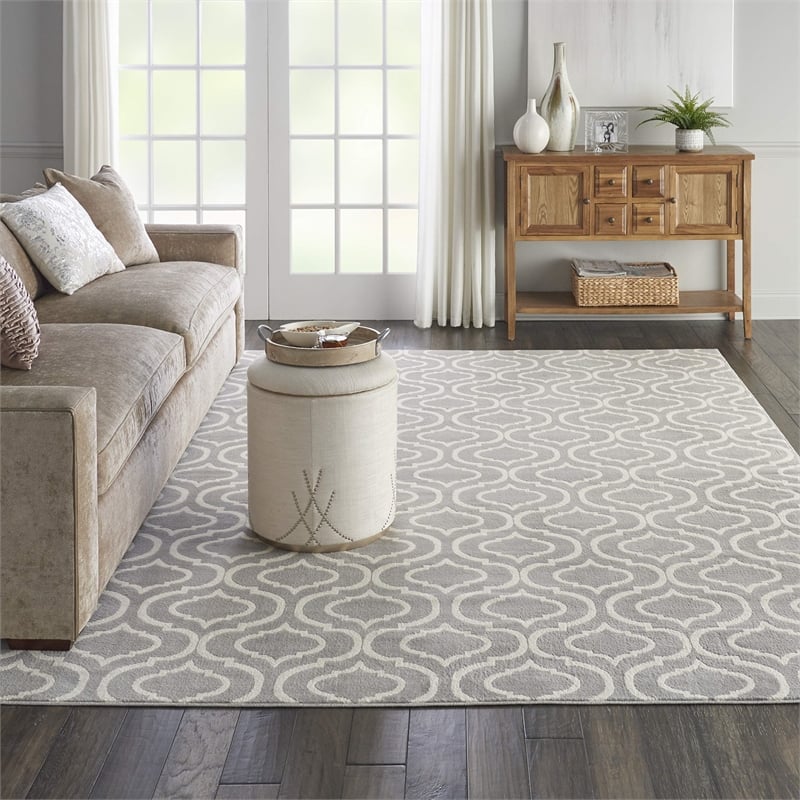 Nourison Home Jubilant 9' x 12' Fabric Grey Area Rug