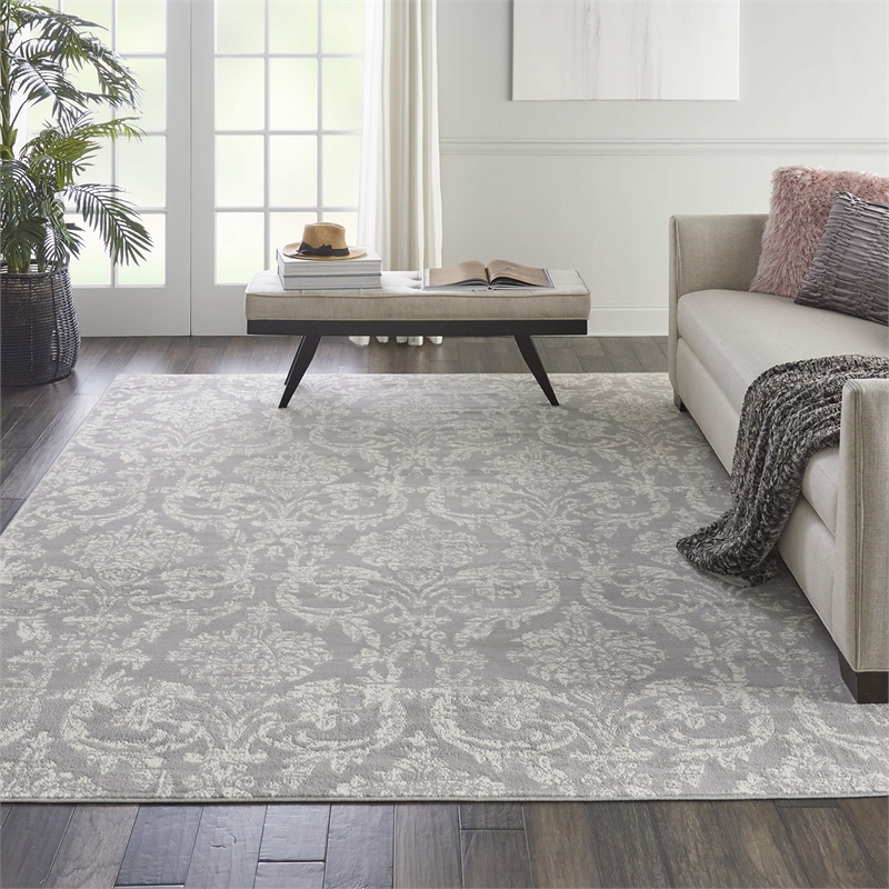 Nourison Home Jubilant 9' x 12' Fabric Grey Area Rug