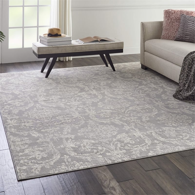 Nourison Home Jubilant 9' x 12' Fabric Grey Area Rug