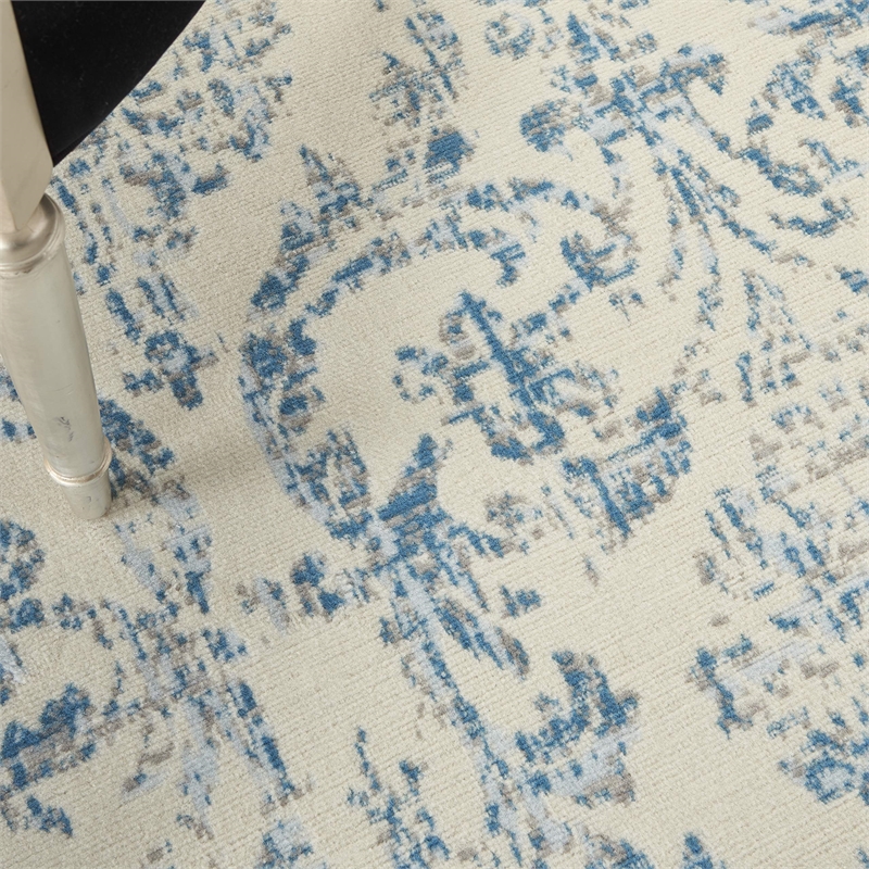 Nourison Home Jubilant 9' x 12' Fabric Ivory Blue Area Rug