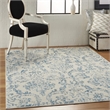 Nourison Home Jubilant 9' x 12' Fabric Ivory Blue Area Rug