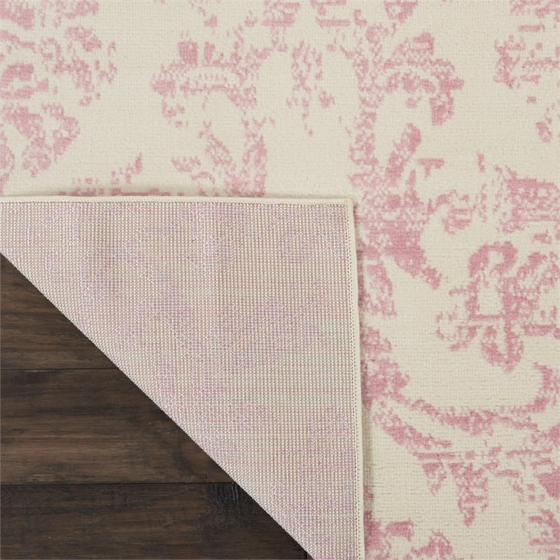 Nourison Home Jubilant 9' x 12' Fabric Ivory Pink Area Rug