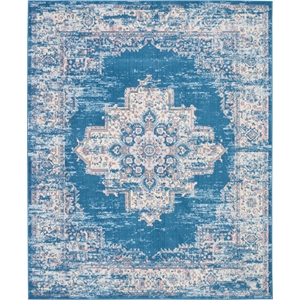 Nourison Home Grafix 9' x 12' Fabric Blue Area Rug