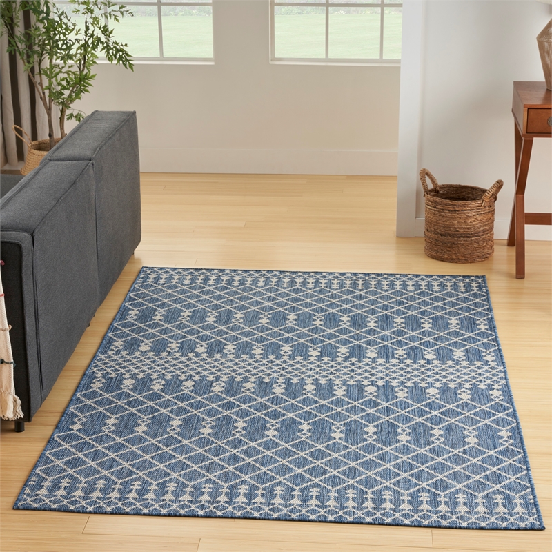 Nourison Positano 6' x 9' Fabric Navy Blue Area Rug