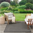 Nourison Positano 6' x 9' Fabric Black Ivory Area Rug