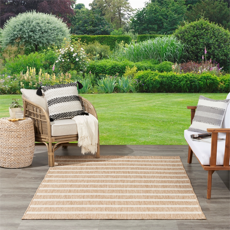 nourison positano 6' x 9' fabric beige ivory area rug