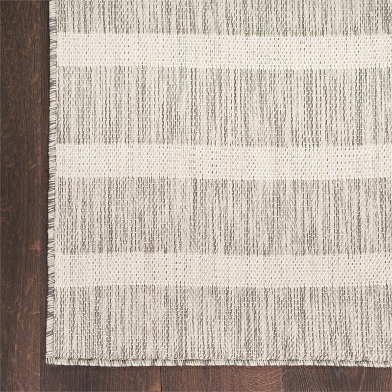 Nourison Positano 6' x 9' Fabric Grey Ivory Area Rug