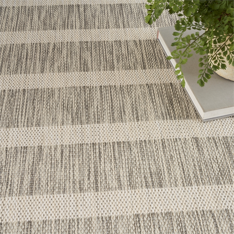 Nourison Positano 6' x 9' Fabric Grey Ivory Area Rug