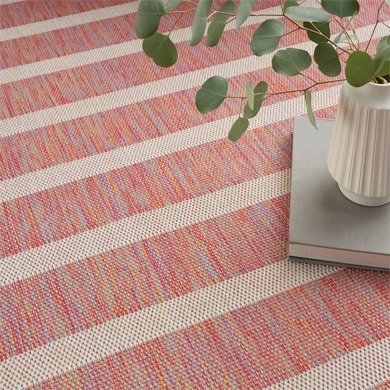 Nourison Positano 5' x 7' Fabric Rainbow Ivory Area Rug