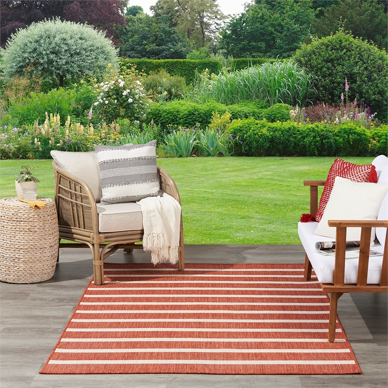 Nourison Positano 5' x 7' Fabric Terracotta Area Rug