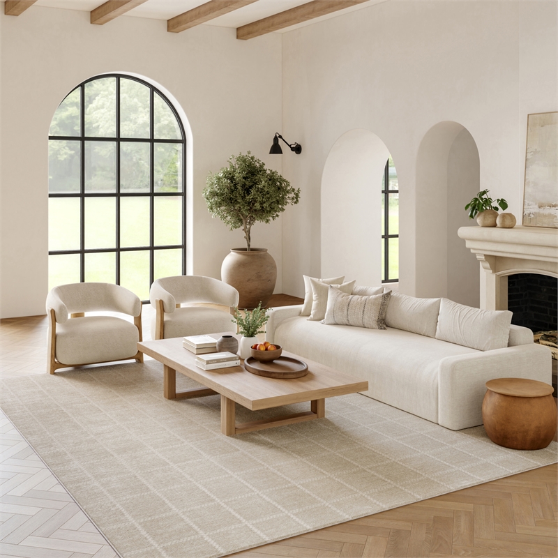 Nourison Home Serenity Home 6' x 9' Polyester Ivory Cream Area Rug