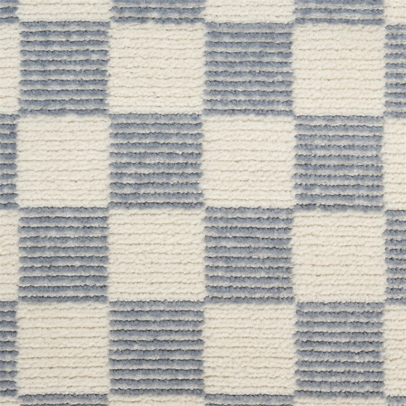 Nourison Home Serenity Home 6' x 9' Polyester Ivory Blue Area Rug