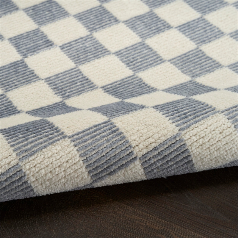 Nourison Home Serenity Home 6' x 9' Polyester Ivory Blue Area Rug